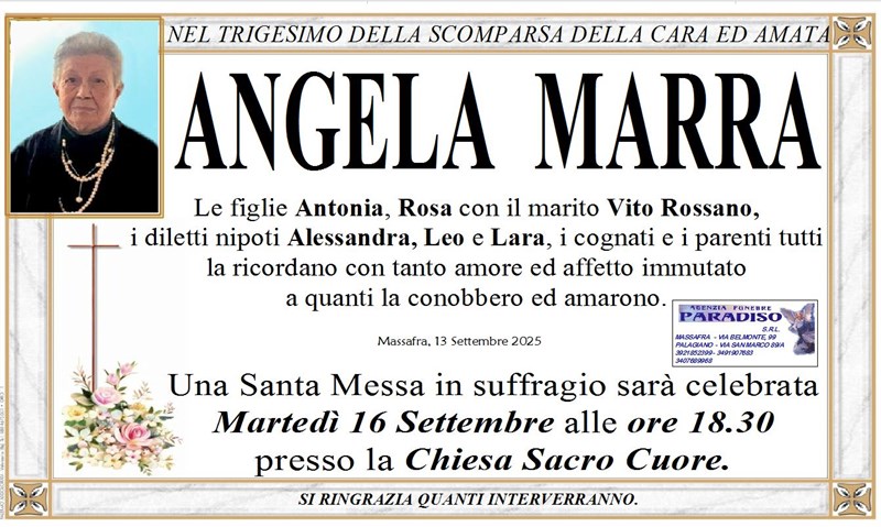Trigesimo di ANGELA MARRA