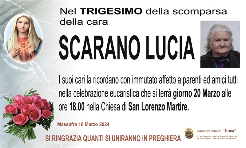 Trigesimo di Lucia Scarano
