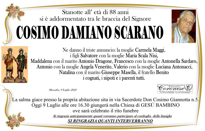 Trigesimo di Cosimo Damiano Scarano