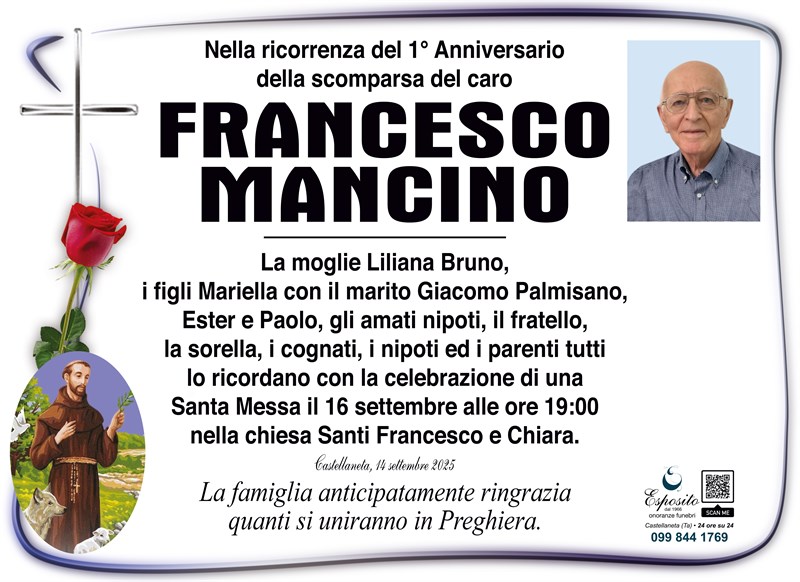 Anniversario di Francesco Mancino