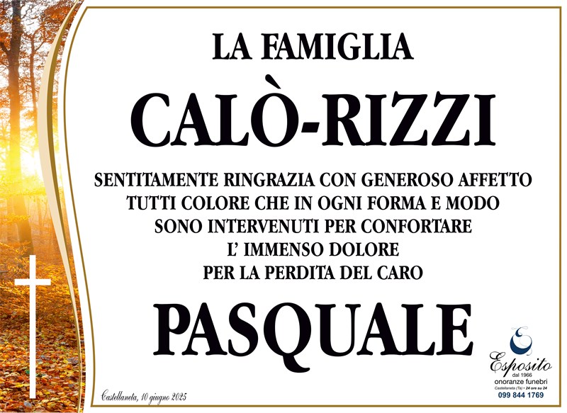 Ringraziamento di Pasquale Calò