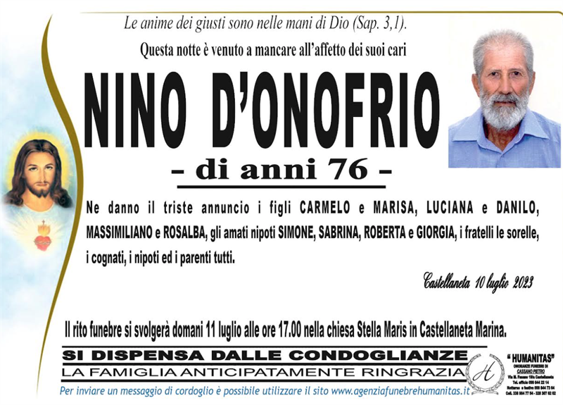 Trigesimo di Nino D'Onofrio