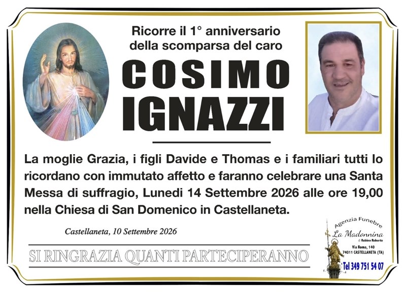 Anniversario di Cosimo Damiano Ignazzi