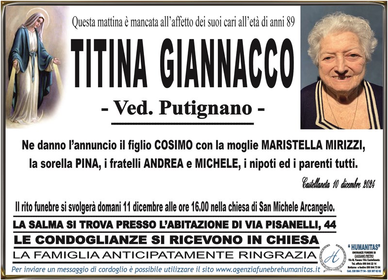 Trigesimo di Titina Giannacco
