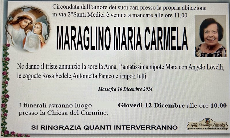 Trigesimo di Maria Carmela Maraglino