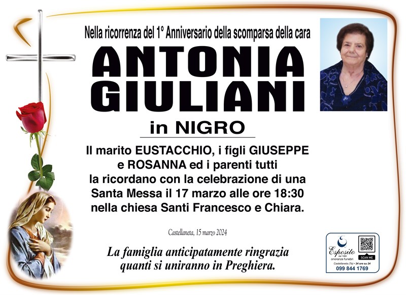 Anniversario di Antonia Giuliani