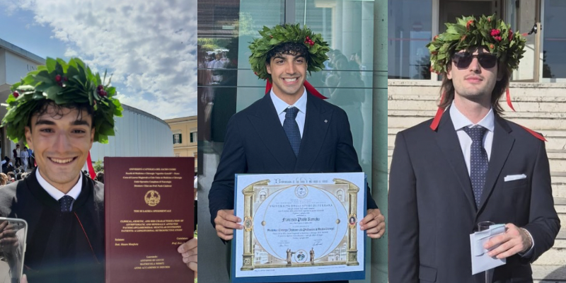 Congratulazioni ad Antonio, Nicola e Francesco laureati in Medicina e Chirurgia