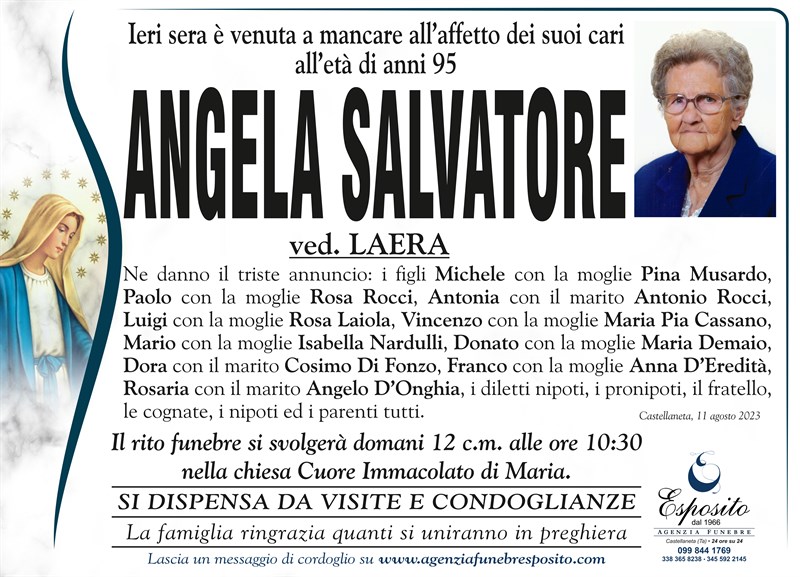 Trigesimo di Angela Salvatore