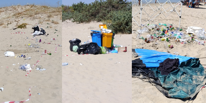 I rifiuti sulla spiaggia di Chiatona I rifiuti sulla spiaggia di Chiatona