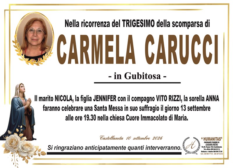 Trigesimo di Carmela Carucci
