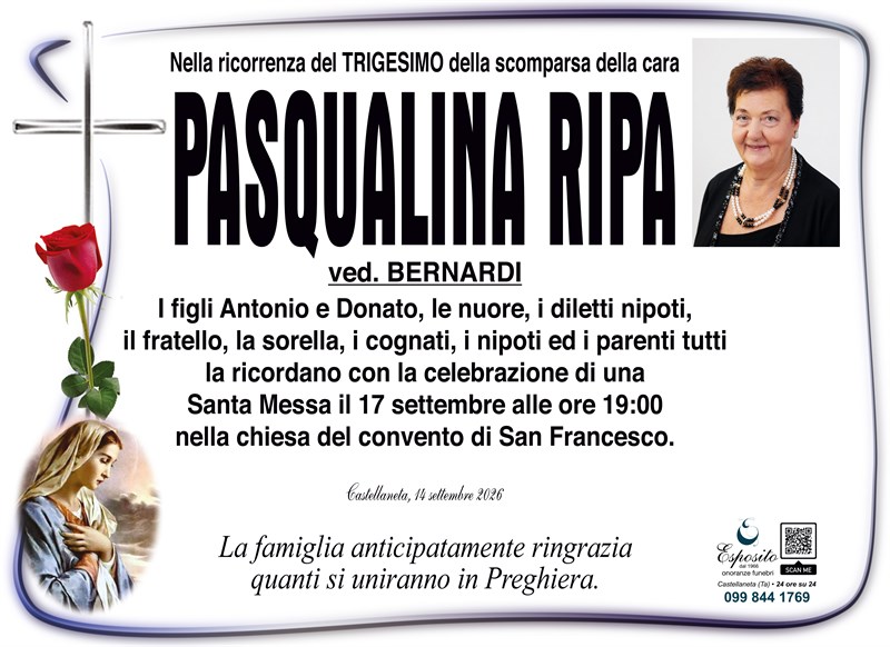 Trigesimo di Pasqualina Ripa