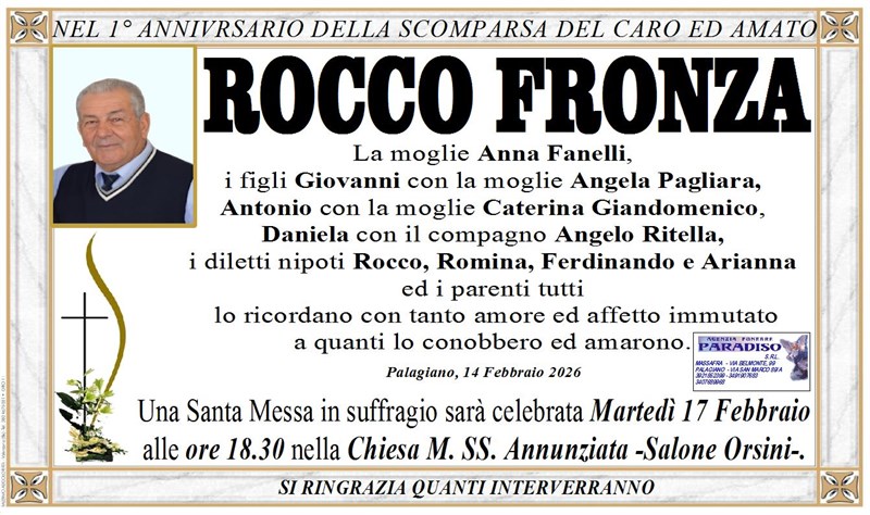 Anniversario di Rocco Fronza