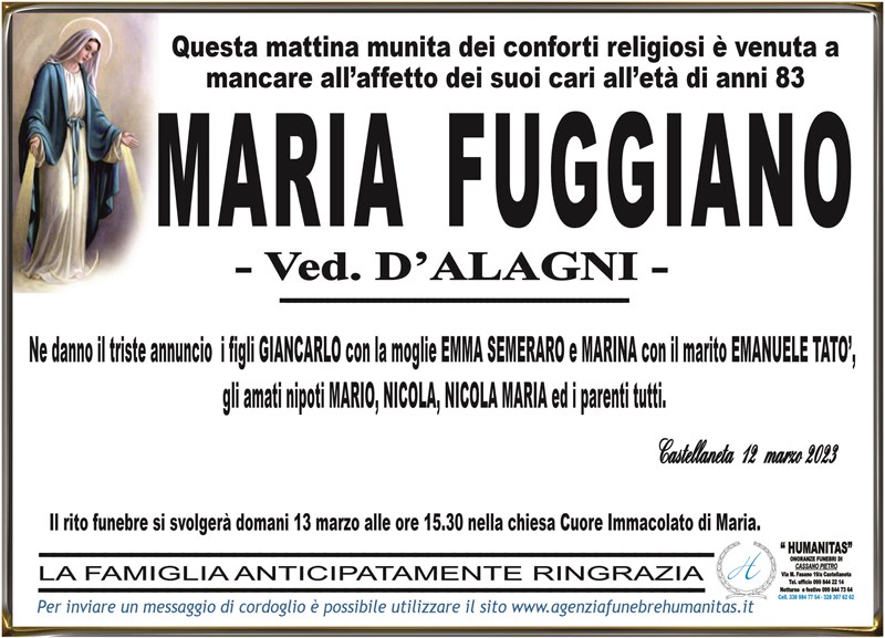 Trigesimo di Maria Fuggiano