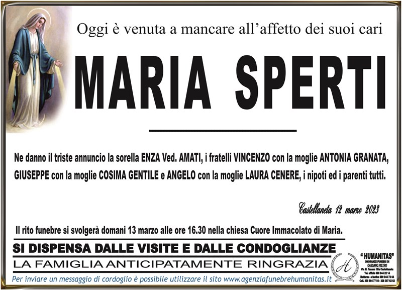 Anniversario di Maria Sperti