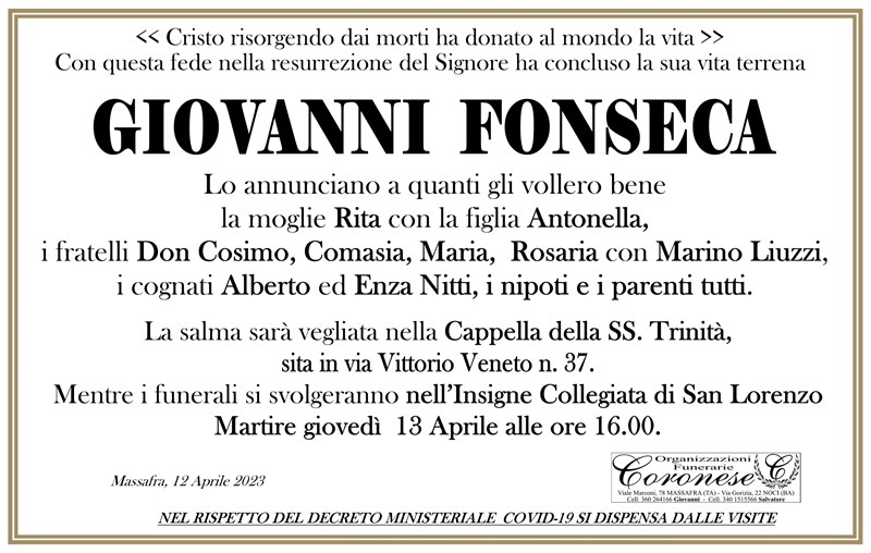 Anniversario di GIOVANNI FONSECA