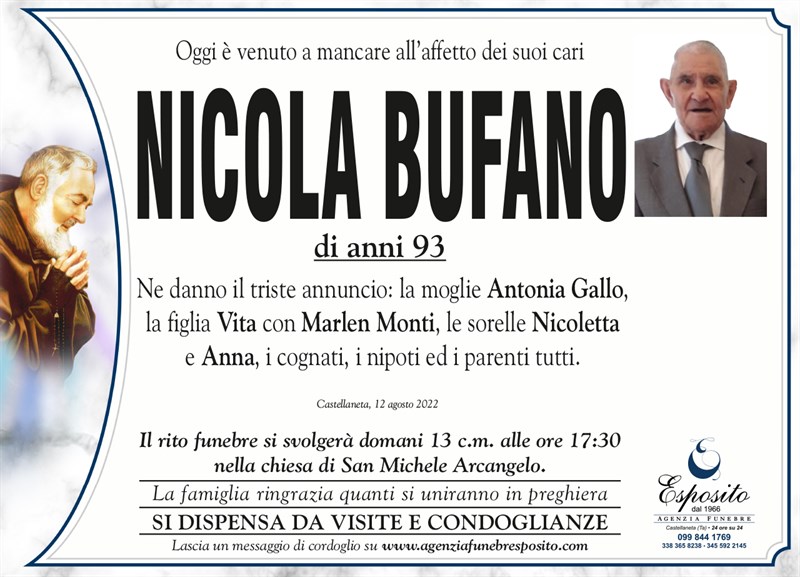 Trigesimo di Nicola Bufano