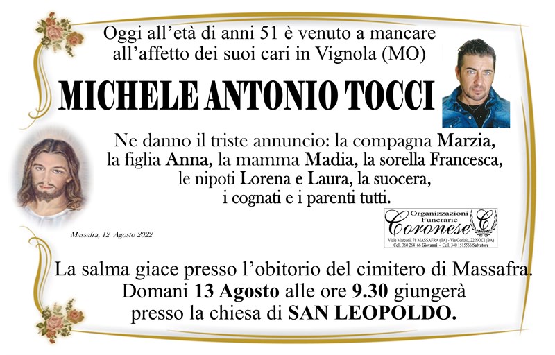 Anniversario di Michele Antonio Tocci