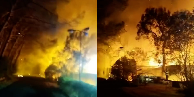 L'incendio nella zona ex villaggio Pino di Lenne