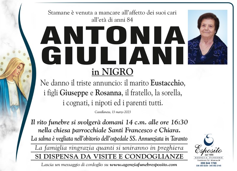 Anniversario di Antonia Giuliani