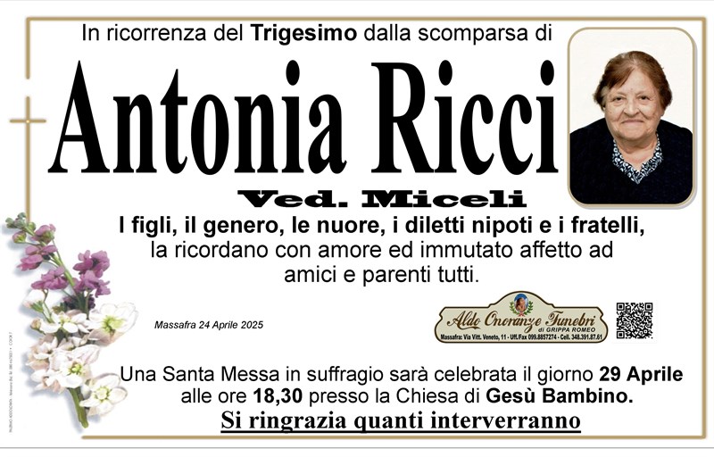 Trigesimo di Antonia Ricci