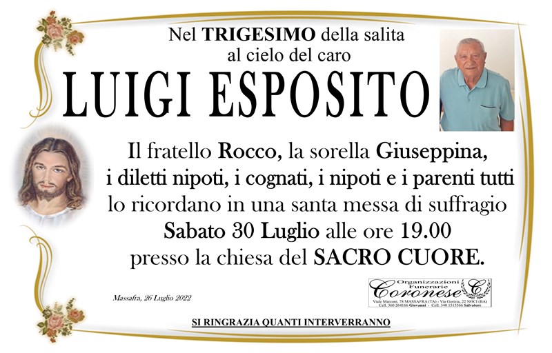 Trigesimo di Luigi Esposito