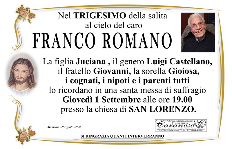 Trigesimo di Francesco Romano