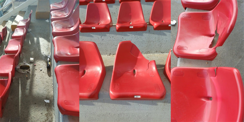 I danneggiamenti allo Stadio Italia