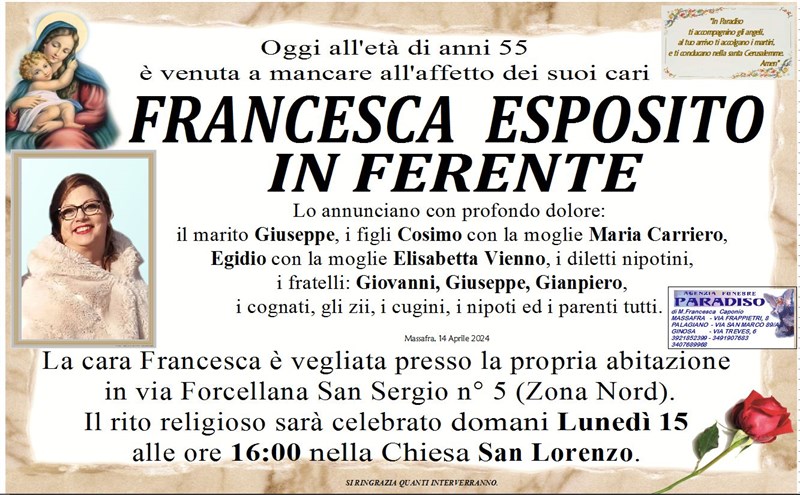 Trigesimo di Francesca Esposito