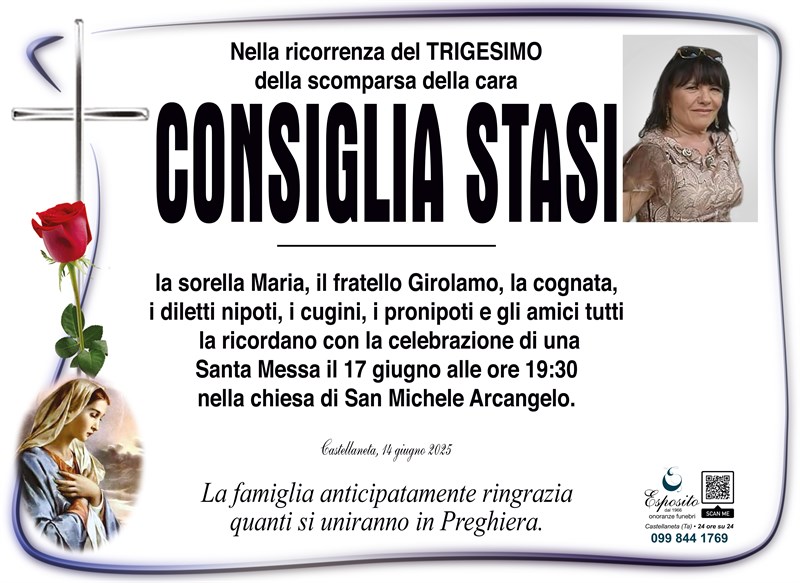 Trigesimo di Consiglia Stasi