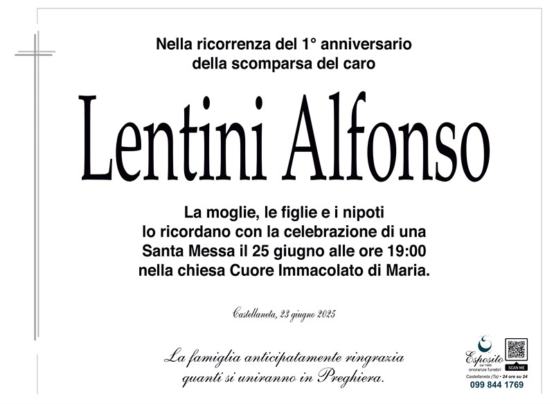 Anniversario di Alfonso Lentini
