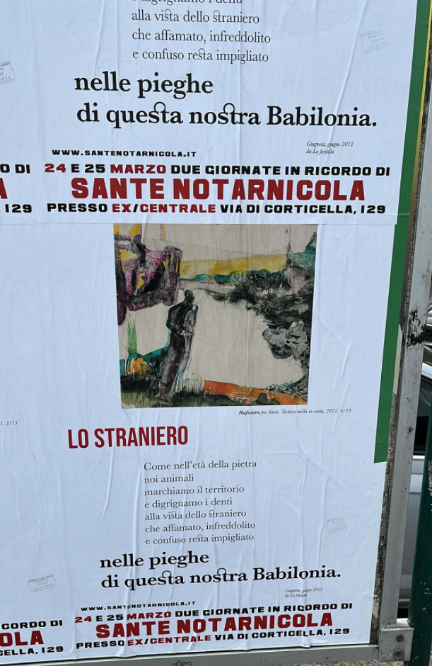 Manifesti affissi oggi per le vie di Bologna