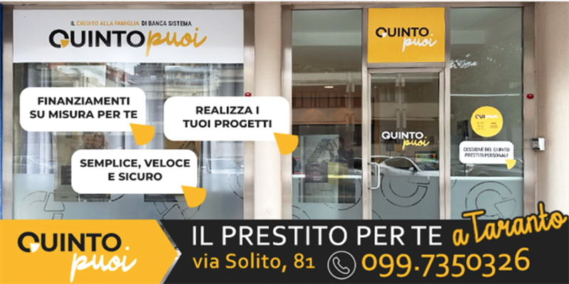 Qvinto Network è anche a Taranto: il finanziamento giusto che fa per te