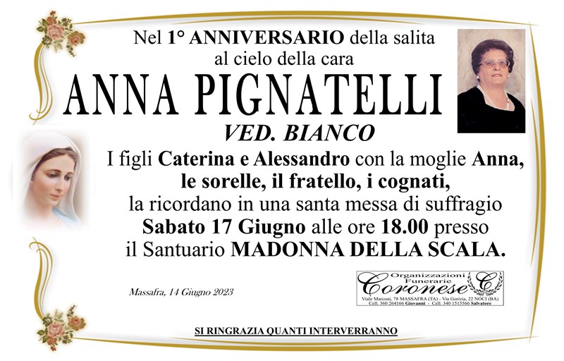 Anniversario di Anna Pignatelli