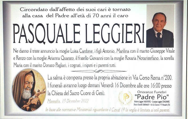 Anniversario di Pasquale Leggieri