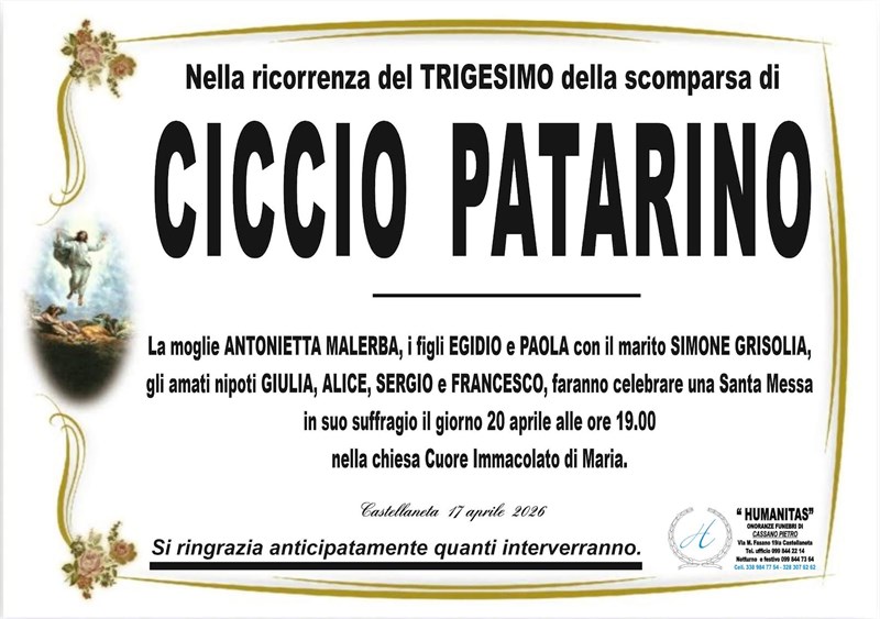 Trigesimo di Ciccio Patarino