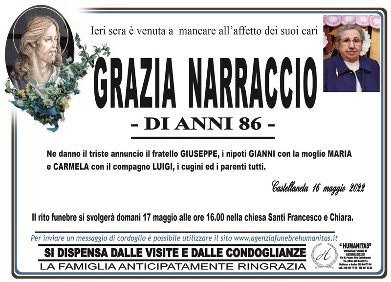 Trigesimo di Grazia Narraccio