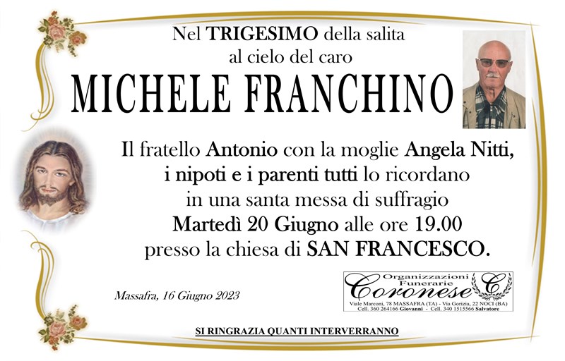 Trigesimo di Michele Franchino