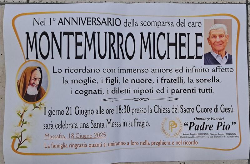 Anniversario di Michele Montemurro