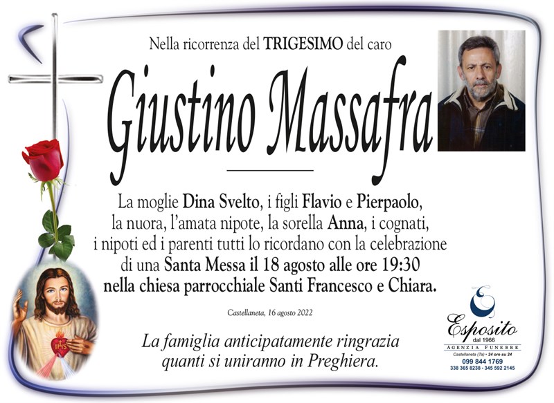 Trigesimo di Giustino  Massafra