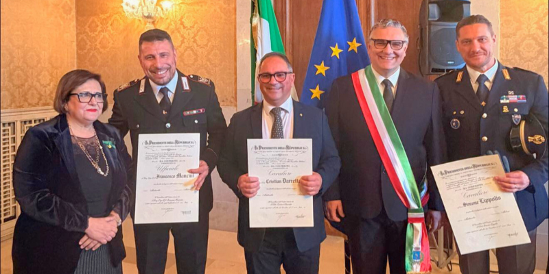 Tre palagianesi insigniti dell’Ordine al Merito della Repubblica Italiana