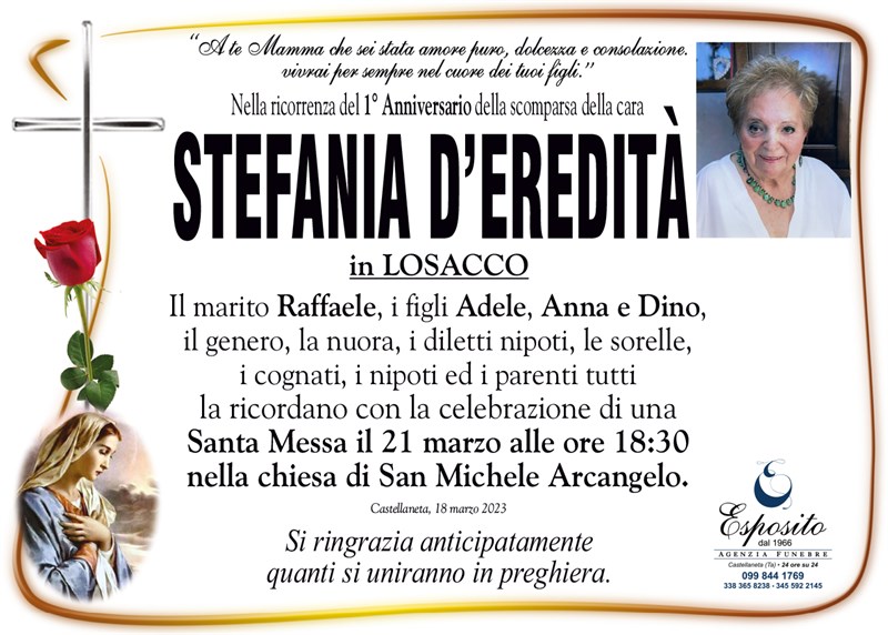 Anniversario di Stefania D’Eredità