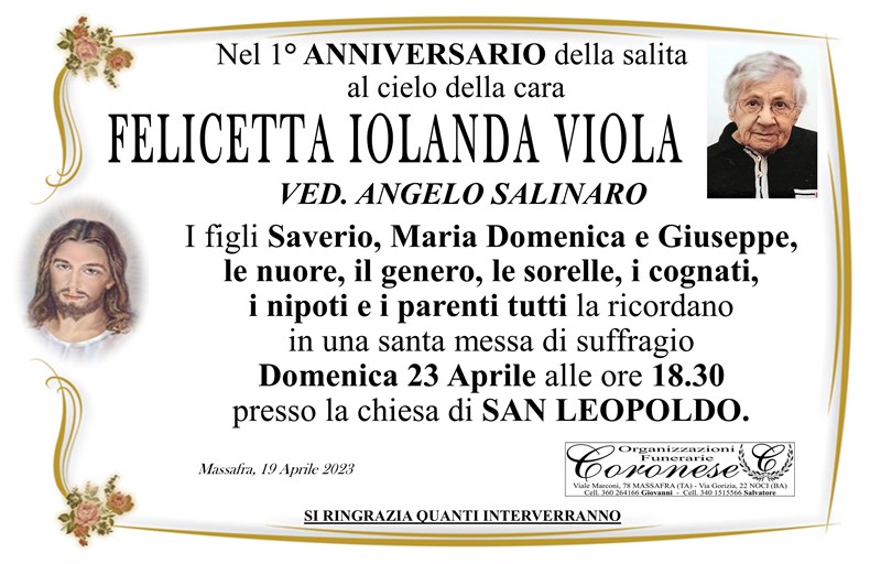 Anniversario di Felicetta Iolanda Viola