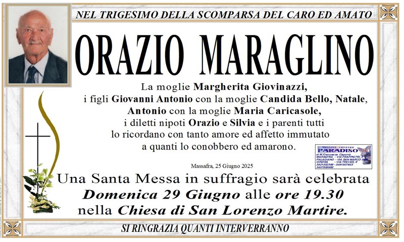 Trigesimo di Orazio Maraglino