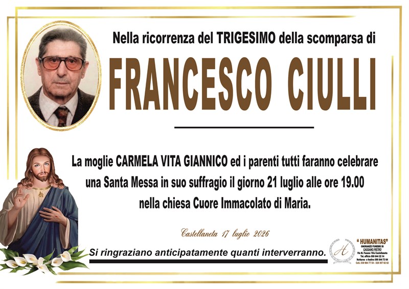 Trigesimo di Francesco Ciulli