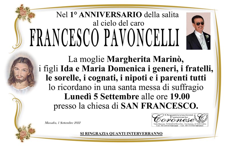 Anniversario di Francesco Pavoncelli