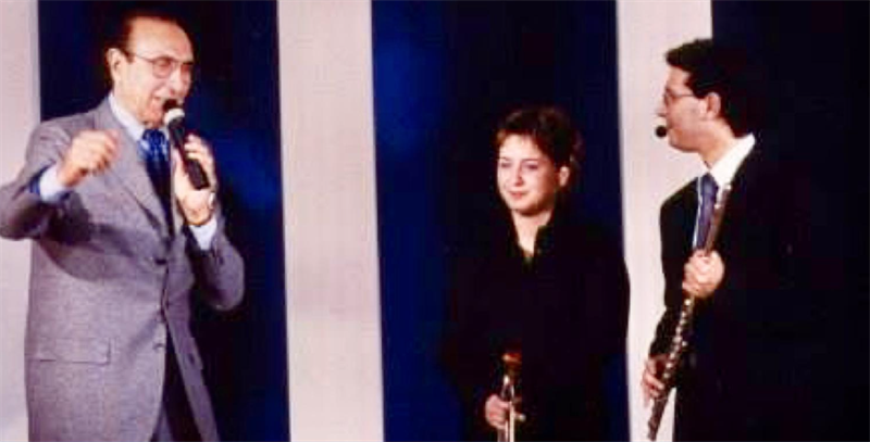 Il maestro Giuseppe Di Gioia in tv con Pippo Baudo