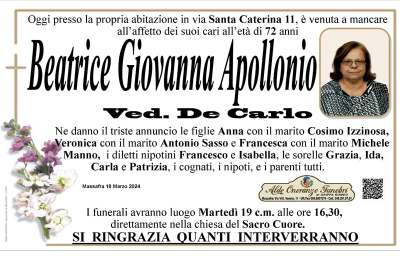 Anniversario di Beatrice Giovanna Apollonio