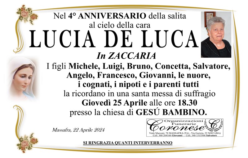 Anniversario di Lucia De Luca