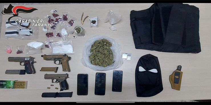 Armi e droga in un b&b: blitz vincente dei carabinieri dell'aliquota radiomobile