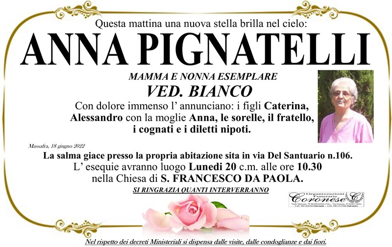 Anniversario di Anna Pignatelli